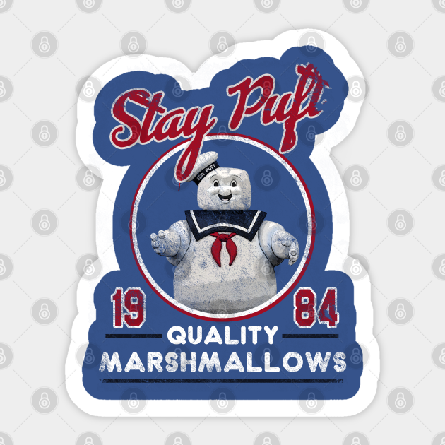 Stay Puft Marshmallows, distressed Stay Puft Sticker TeePublic